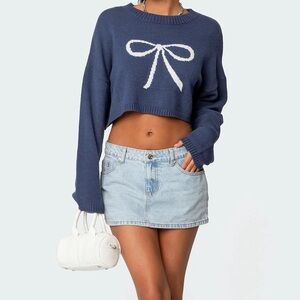 Edikted Low Rise Mini Denim Skirt